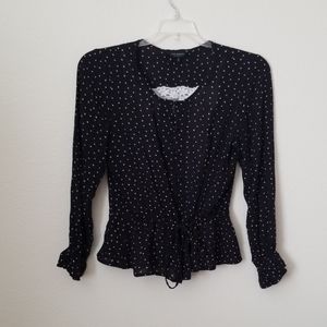 Lucky Brand- Polka Dot Button Down Blouse